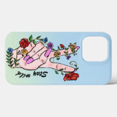 野生の平和の手指の花を青く残すグラデーション Case-Mate iPhoneケース (裏面 (横))