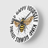 野生の幸せあなた親切に愛する(昆虫)マルハナバチミツバチ ラウンド壁時計 (傾斜)