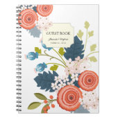 野生の庭の花の結婚式の来客名簿のノート ノートブック (正面)