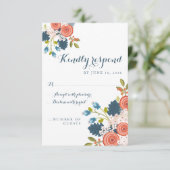 野生の庭花の結婚RSVPの応答カード 出欠カード (スタンド正面)