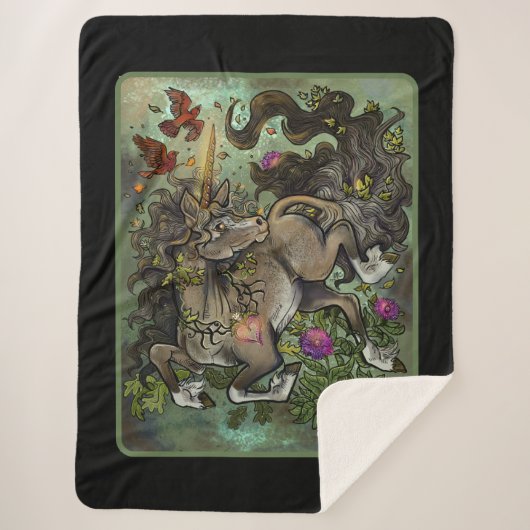 野生の心のユニコーン シェルパブランケット (正面)