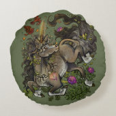 野生の心のユニコーン ラウンドクッション (裏面)