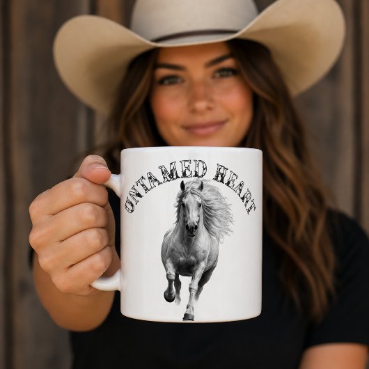 野生の心を持つ馬好き コーヒーマグカップ