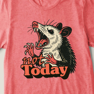 野生の怒ったポッサム Not Today タイポグラフィー トライブレンドTシャツ