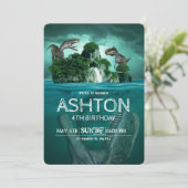 野生の恐竜誕生日招待状ジュラ紀誕生日 招待状 (スタンド正面)