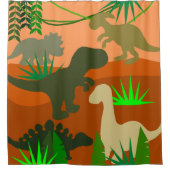 野生の恐竜 シャワーカーテン (正面)