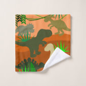 野生の恐竜 バスタオルセット (ウォッシュタオル)