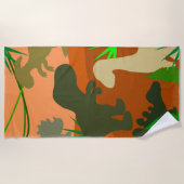 野生の恐竜 ビーチタオル (正面)