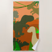 野生の恐竜 ビーチタオル (正面)