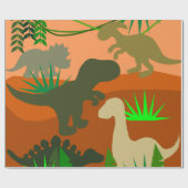 野生の恐竜 ラッピングペーパー (フラット)