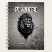 野生の恵み:ライオンの印象的なポートレート プランナー手帳 (正面)