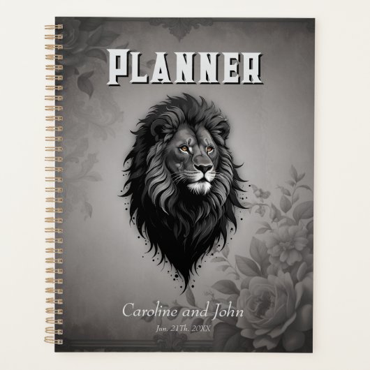 野生の恵み:ライオンの印象的なポートレート プランナー手帳 (正面)