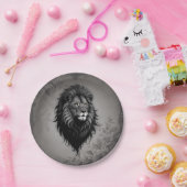 野生の恵み：ライオンの印象的なポートレート ペーパープレート (パーティー)