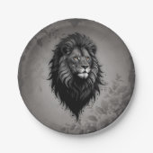 野生の恵み：ライオンの印象的なポートレート ペーパープレート (正面)