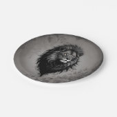 野生の恵み：ライオンの印象的なポートレート ペーパープレート (アングル)