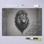 野生の恵み:ライオンの印象的なポートレート 薄葉紙 (クラフト)