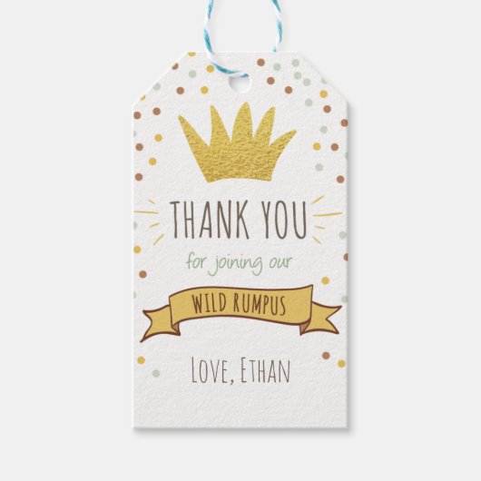 野生の感謝していもの好きギフトラベルクラウンボーイ ギフトタグ (正面)