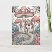 野生の抽象芸術マッシュルームフォレストイラストレーション カード (正面)
