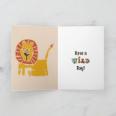 野生の日のジャングル動物の誕生日 カード (内部)