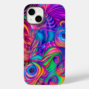 野生の明るいファンキートリップ(幻覚体験)のようなアートおもしろいカッコいいクリエイティブ Case-Mate iPhone 14ケース