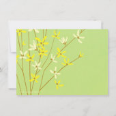 野生の春の花のライムグリーンのブライダルシャワー 招待状 (裏面)