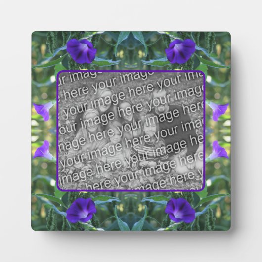 野生の朝顔の花あなたの写真を追加 フォトプラーク (正面)