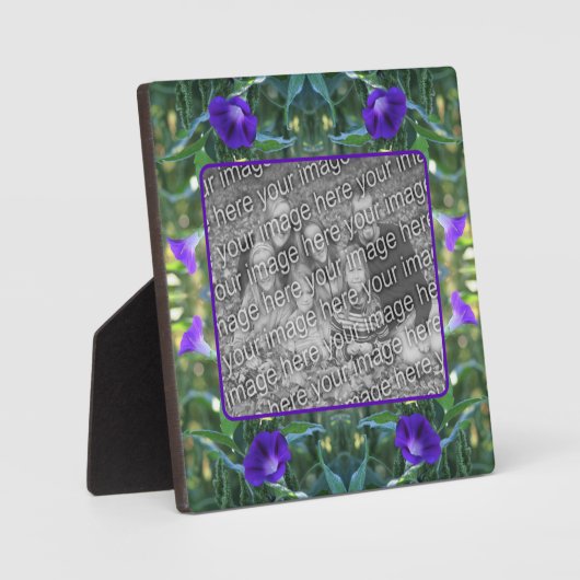 野生の朝顔の花あなたの写真を追加 フォトプラーク (正面)