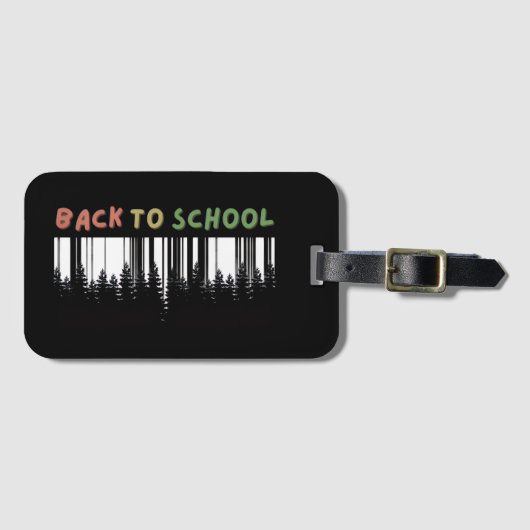 野生の木のtouchを持つ新学期 ラゲッジタグ (正面横)