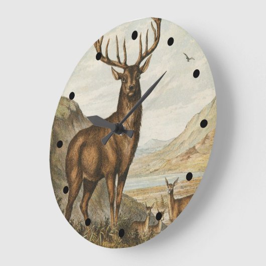 野生の木びき台 ラージ壁時計 (傾斜)