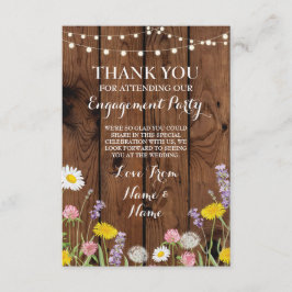 野生の木製の花柄を結婚しているサンキューカードの婚約 サンキューカード