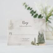 野生の松の木のログウェディング| 出欠カード (スタンド正面)