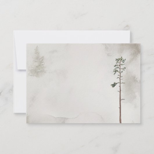 野生の松の木のログウェディング| 出欠カード (裏面)