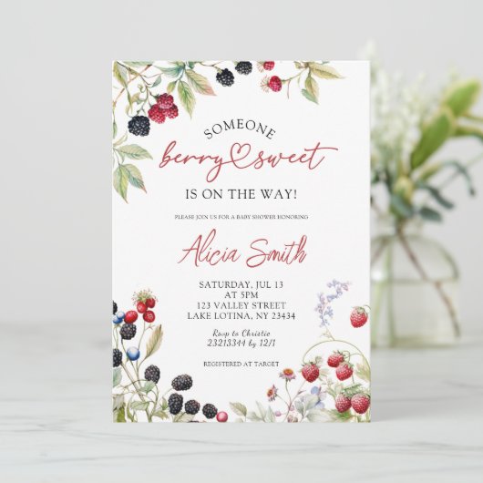 野生の果実の赤ちゃんシャワー 招待状 (スタンド正面)