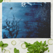 野生の森に二匹の白狼が キッチンタオル (折り畳み)