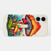 野生の森のキノコの芽生え iPhone 16ケース (裏面横)