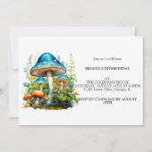 野生の森のキノコの誕生日パーティー 招待状 (正面)