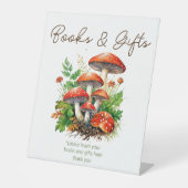 野生の森のキノコの赤ちゃんシャワーの贈り物 台座サイン (正面)
