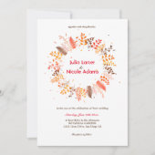 野生の森のシダ苔のキノコの結婚植物 招待状 (正面)