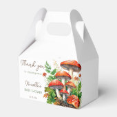 野生の森のマッシュルームの赤ちゃんシャワーはテンプレートを好む フェイバーボックス (正面サイド)