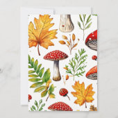 野生の森のマッシュルームの赤ちゃんシャワーテンプレート 招待状 (裏面)