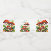 野生の森のマッシュルームの赤ちゃんシャワー印刷テンプレート ペットボトルラベル (シングルラベル)