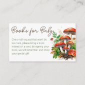 野生の森のマッシュルームの赤ちゃんシャワー本のリクエスト エンクロージャーカード (正面)
