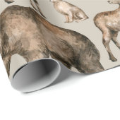 野生の森の動物と水の色のシームレスなパターン ラッピングペーパー (ロールコーナー)