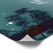 野生の森の川の上でキュートベアとキツネのカヤック ポスター (角)