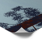 野生の森の川の上でキュートベアとキツネのカヤック ポスター (角)