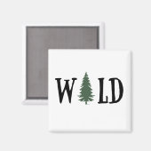 野生の森の松の木 マグネット (正面/裏面)