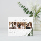 野生の森の松3写真結婚式の日付を保存 ポストカード (スタンド正面)