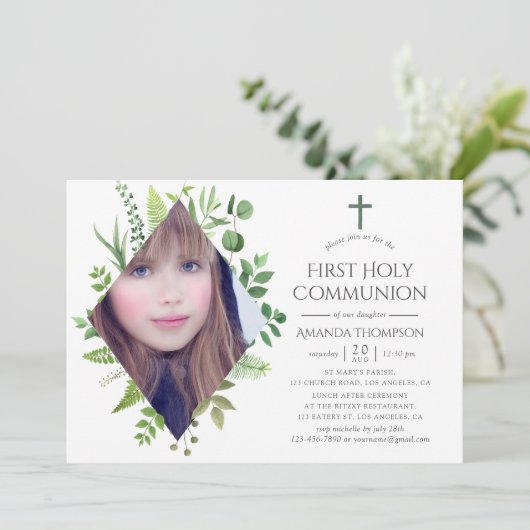 野生の森の緑の最初の聖餐式 招待状 (スタンド正面)