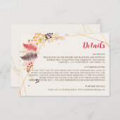 野生の森の花シダの葉結婚の エンクロージャーカード (正面/裏面)