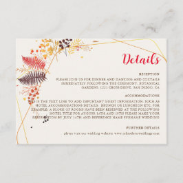 野生の森の花シダの葉結婚の エンクロージャーカード